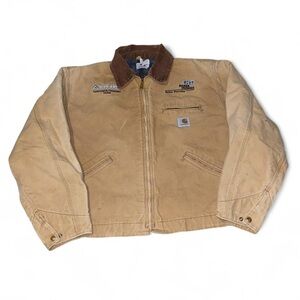 Vintage Carhartt Detroit Jacket Blanket Lined Canvas Coat Brown Tan
